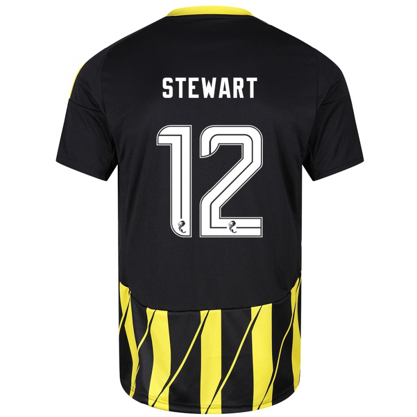 Férfi Labdarúgás Hannah Stewart #12 Fekete Sárga Idegenbeli Jersey 2024/25 Mez Póló Ing