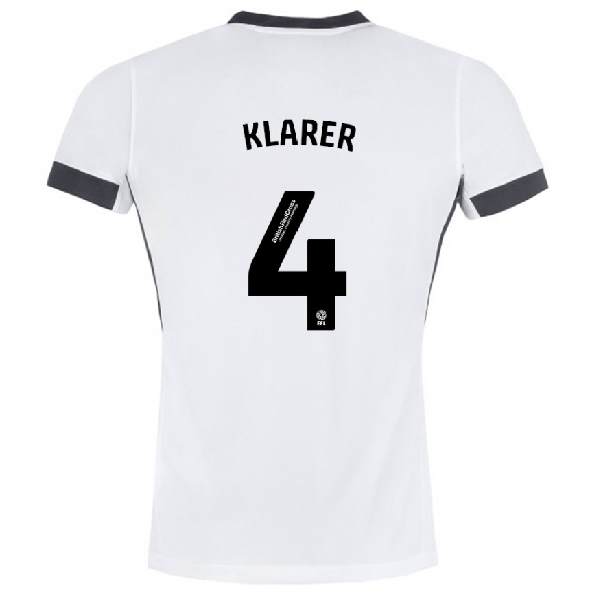 Férfi Labdarúgás Christoph Klarer #4 Fehér Fekete Idegenbeli Jersey 2024/25 Mez Póló Ing