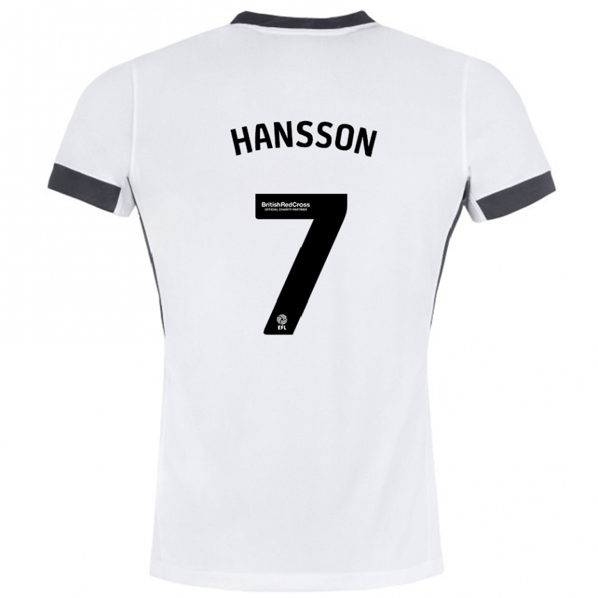 Férfi Labdarúgás Emil Hansson #7 Fehér Fekete Idegenbeli Jersey 2024/25 Mez Póló Ing