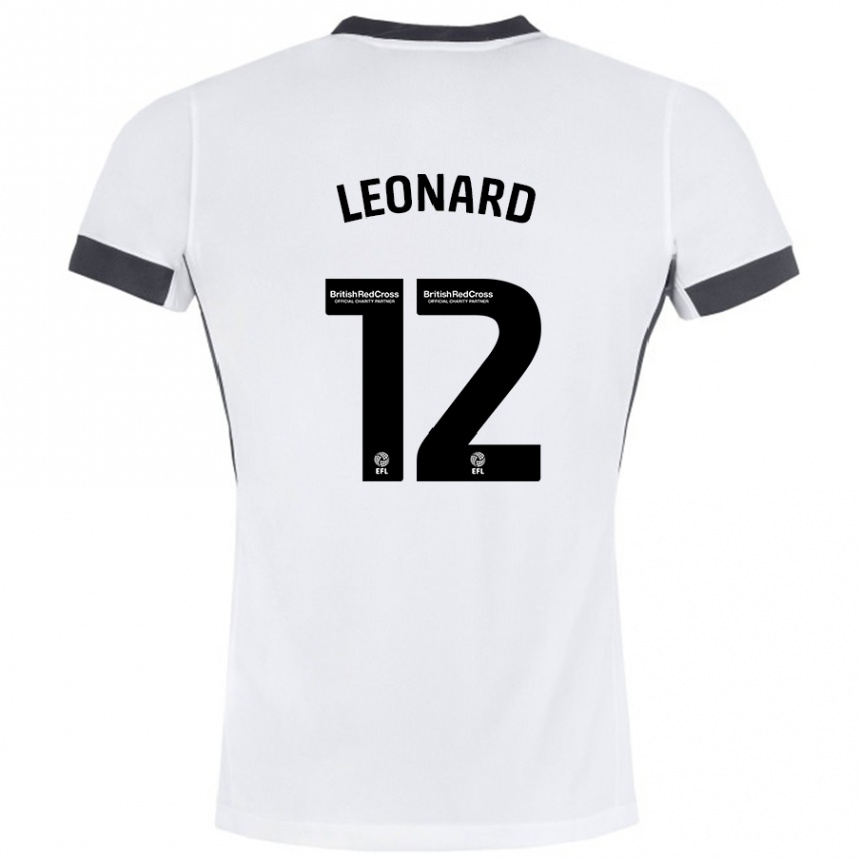 Férfi Labdarúgás Marc Leonard #12 Fehér Fekete Idegenbeli Jersey 2024/25 Mez Póló Ing