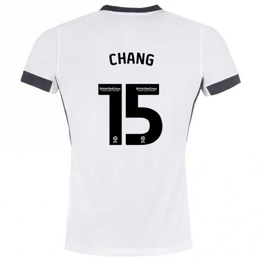 Férfi Labdarúgás Alfie Chang #15 Fehér Fekete Idegenbeli Jersey 2024/25 Mez Póló Ing