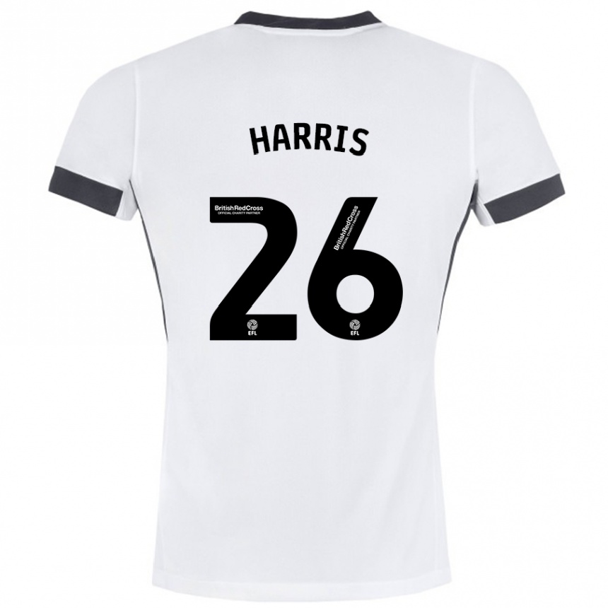 Férfi Labdarúgás Luke Harris #26 Fehér Fekete Idegenbeli Jersey 2024/25 Mez Póló Ing