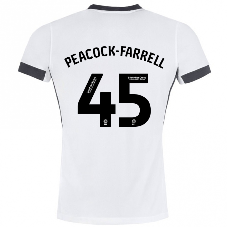 Férfi Labdarúgás Bailey Peacock-Farrell #45 Fehér Fekete Idegenbeli Jersey 2024/25 Mez Póló Ing