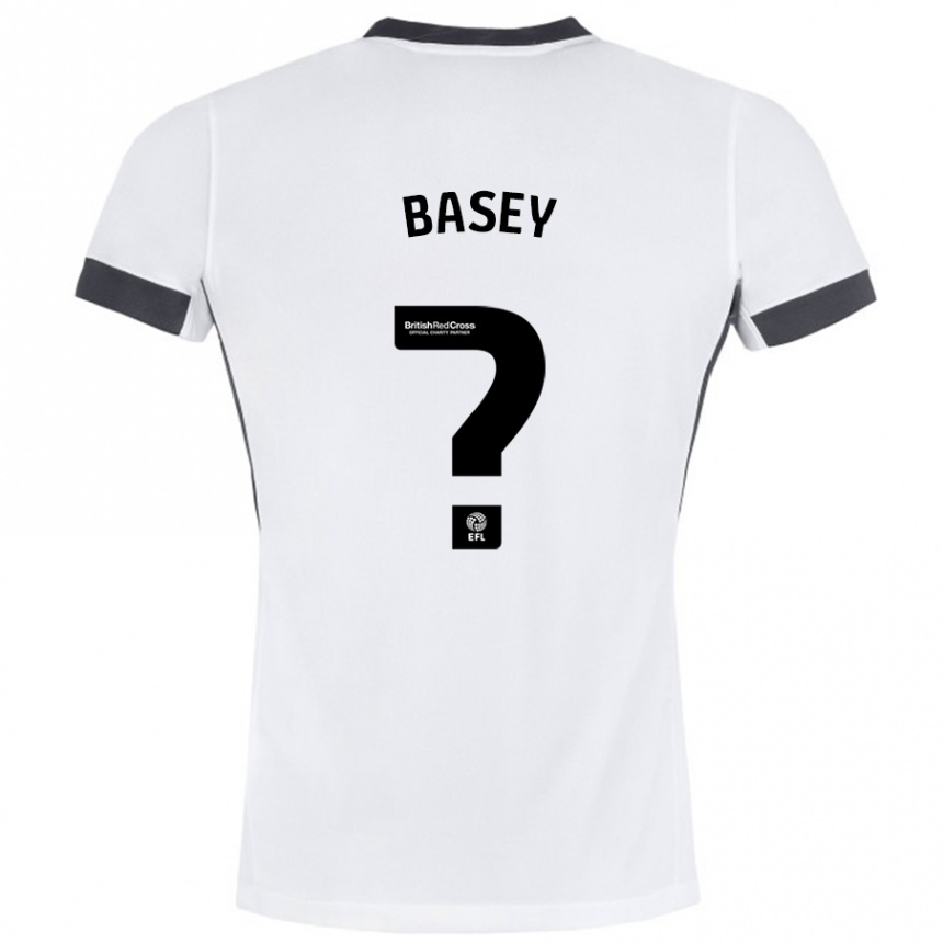 Férfi Labdarúgás Oliver Basey #0 Fehér Fekete Idegenbeli Jersey 2024/25 Mez Póló Ing