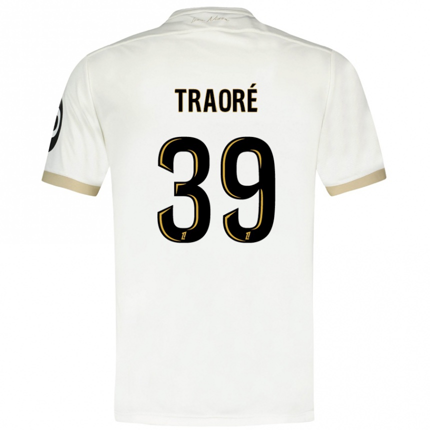 Férfi Labdarúgás Daouda Traoré #39 Fehér Arany Idegenbeli Jersey 2024/25 Mez Póló Ing