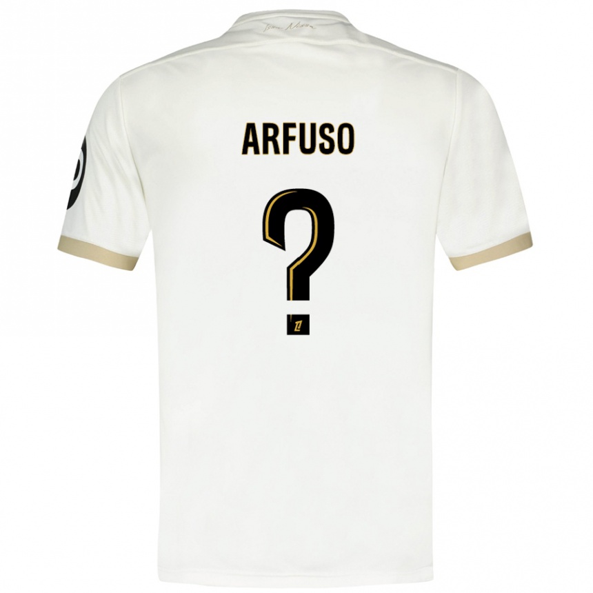 Férfi Labdarúgás Vincenzo Arfuso #0 Fehér Arany Idegenbeli Jersey 2024/25 Mez Póló Ing