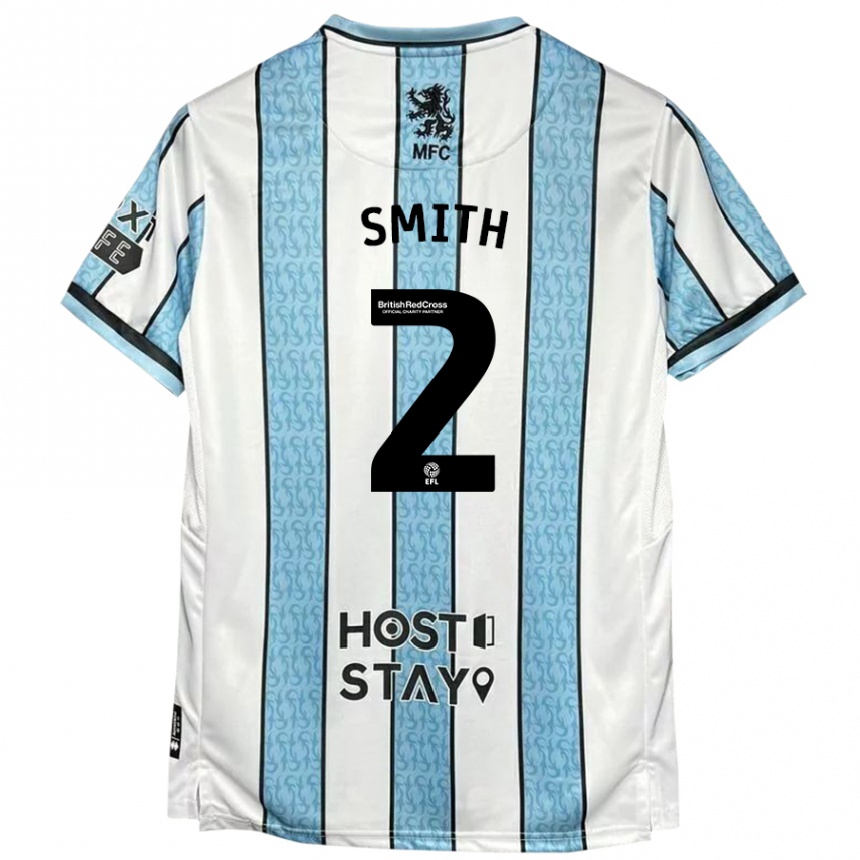 Férfi Labdarúgás Tommy Smith #2 Fehér Kék Idegenbeli Jersey 2024/25 Mez Póló Ing