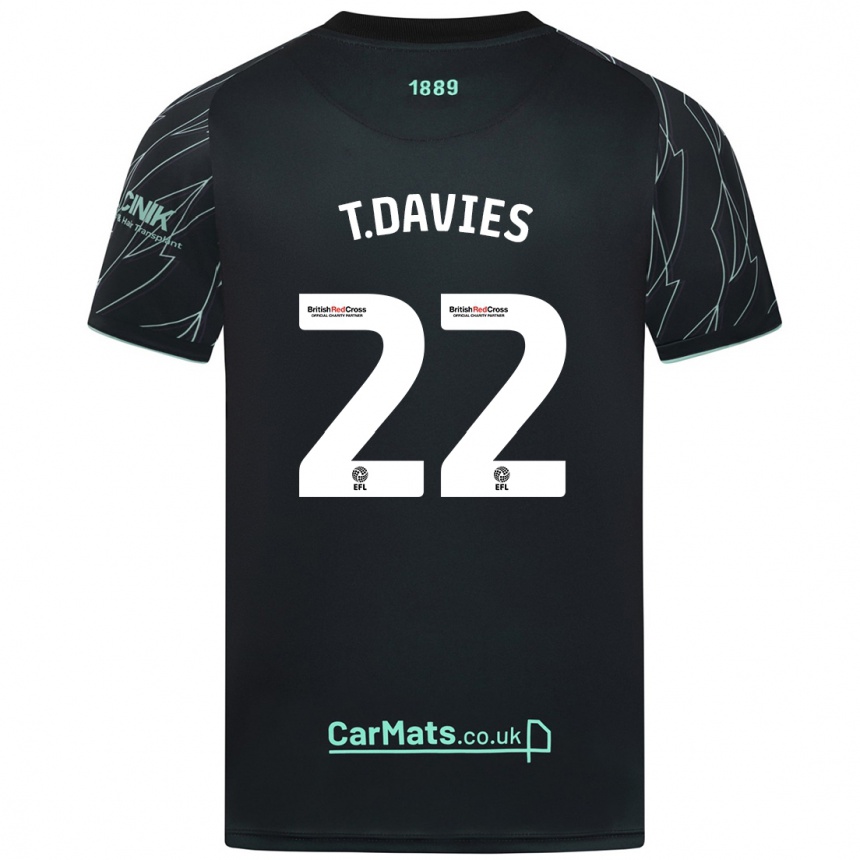 Férfi Labdarúgás Tom Davies #22 Fekete Zöld Idegenbeli Jersey 2024/25 Mez Póló Ing