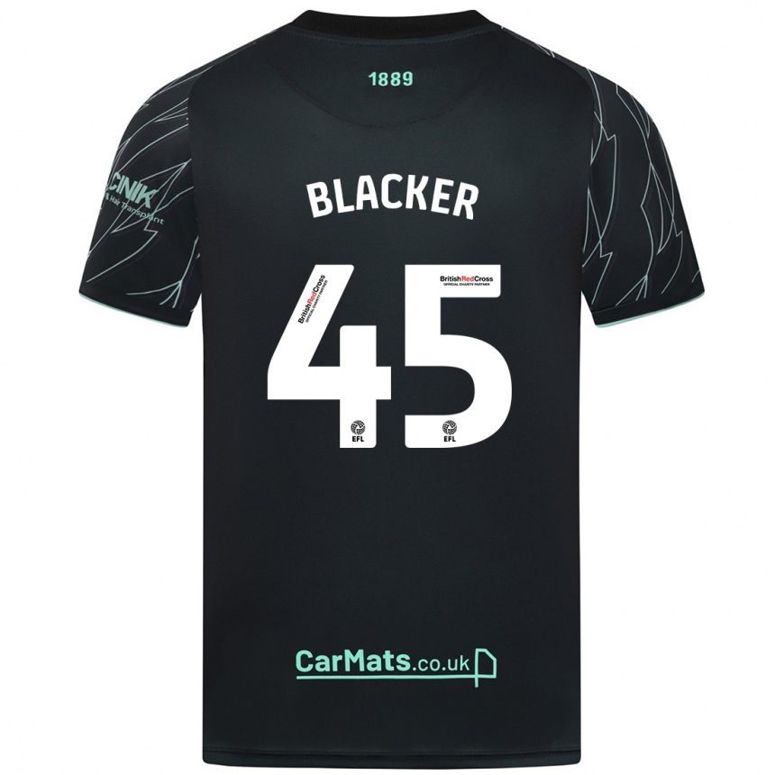 Férfi Labdarúgás Billy Blacker #45 Fekete Zöld Idegenbeli Jersey 2024/25 Mez Póló Ing