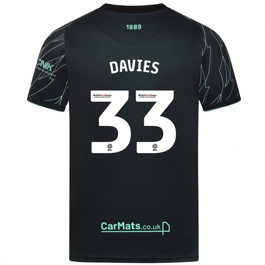 Férfi Labdarúgás Bethan Davies #33 Fekete Zöld Idegenbeli Jersey 2024/25 Mez Póló Ing