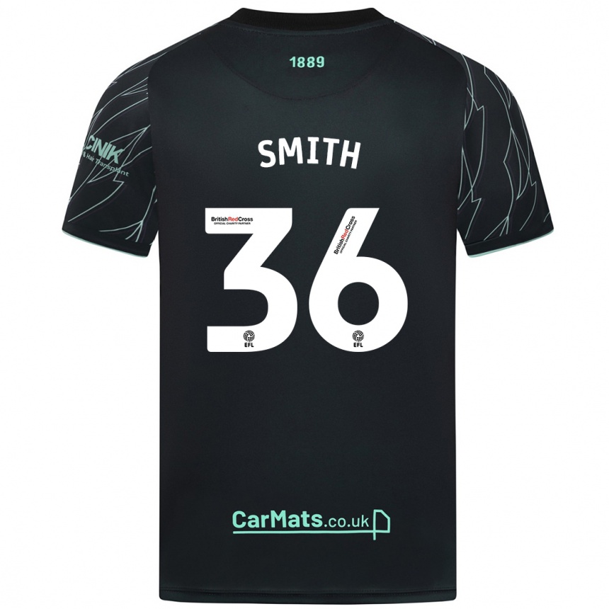 Férfi Labdarúgás Joshua Smith #36 Fekete Zöld Idegenbeli Jersey 2024/25 Mez Póló Ing