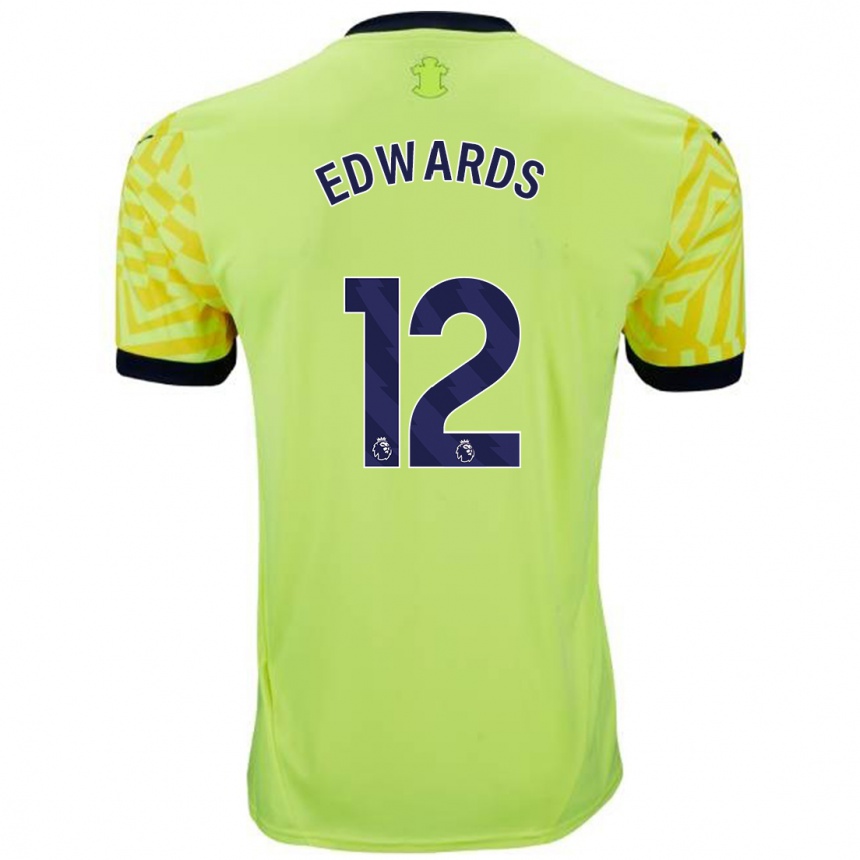 Férfi Labdarúgás Ronnie Edwards #12 Sárga Idegenbeli Jersey 2024/25 Mez Póló Ing