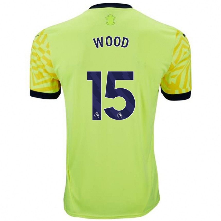 Férfi Labdarúgás Nathan Wood #15 Sárga Idegenbeli Jersey 2024/25 Mez Póló Ing