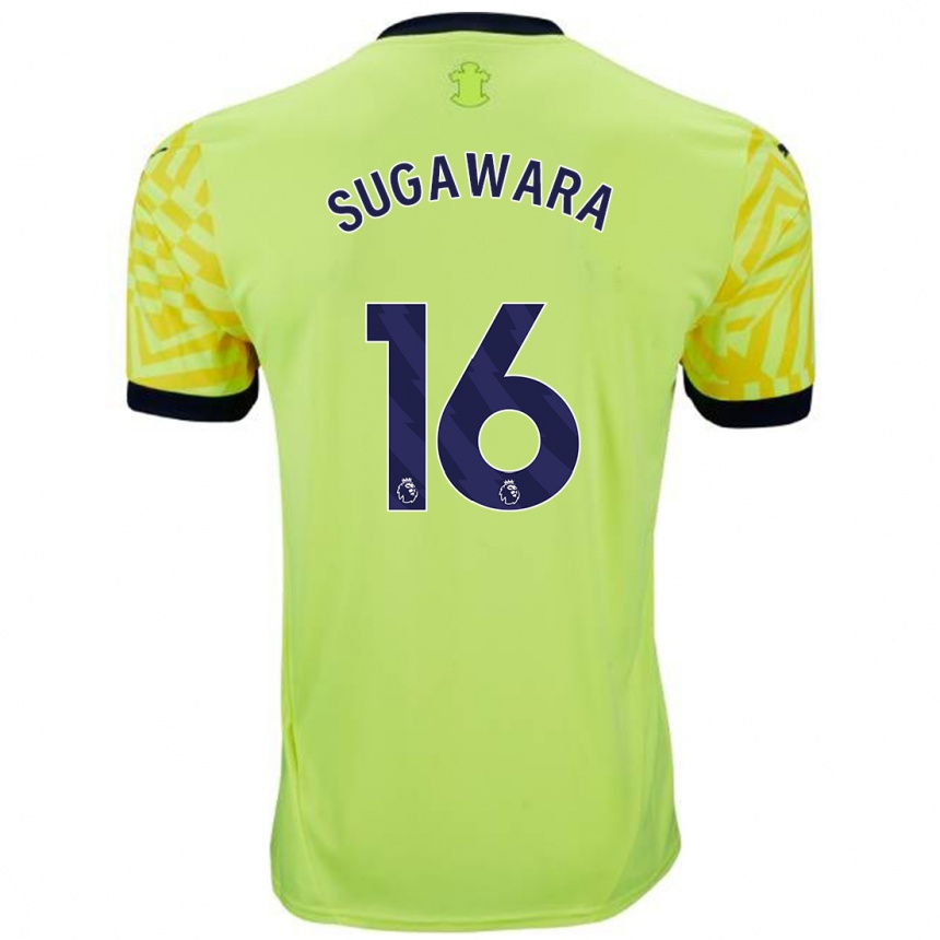 Férfi Labdarúgás Yukinari Sugawara #16 Sárga Idegenbeli Jersey 2024/25 Mez Póló Ing