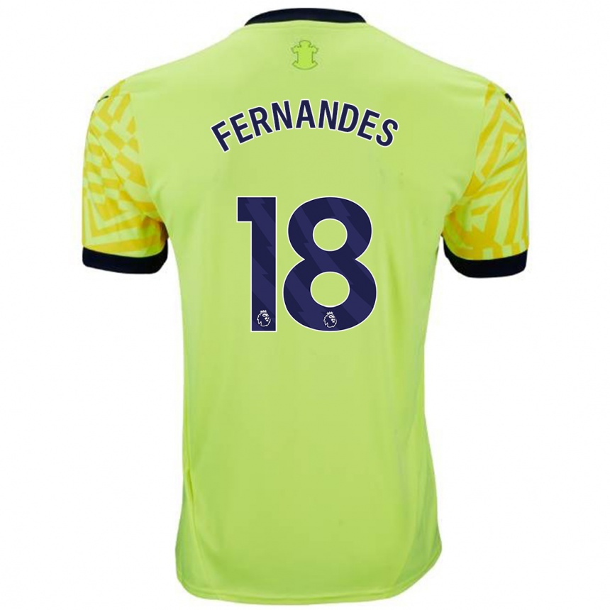 Férfi Labdarúgás Mateus Fernandes #18 Sárga Idegenbeli Jersey 2024/25 Mez Póló Ing