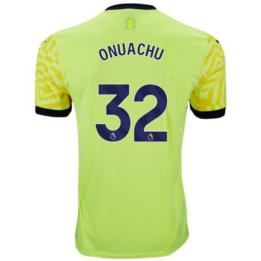 Férfi Labdarúgás Paul Onuachu #32 Sárga Idegenbeli Jersey 2024/25 Mez Póló Ing