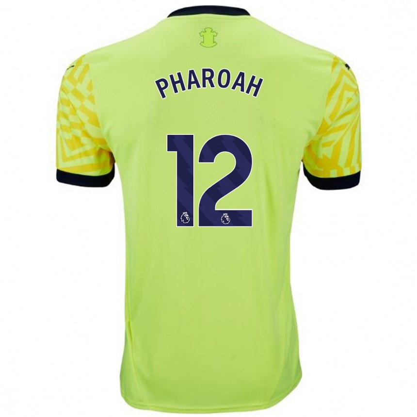 Férfi Labdarúgás Sophia Pharoah #12 Sárga Idegenbeli Jersey 2024/25 Mez Póló Ing