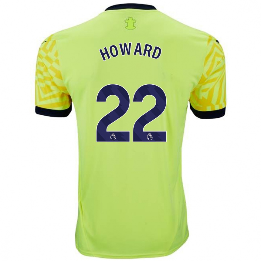 Férfi Labdarúgás Bethany-May Howard #22 Sárga Idegenbeli Jersey 2024/25 Mez Póló Ing