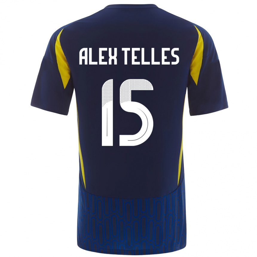 Férfi Labdarúgás Alex Telles #15 Kék Sárga Idegenbeli Jersey 2024/25 Mez Póló Ing