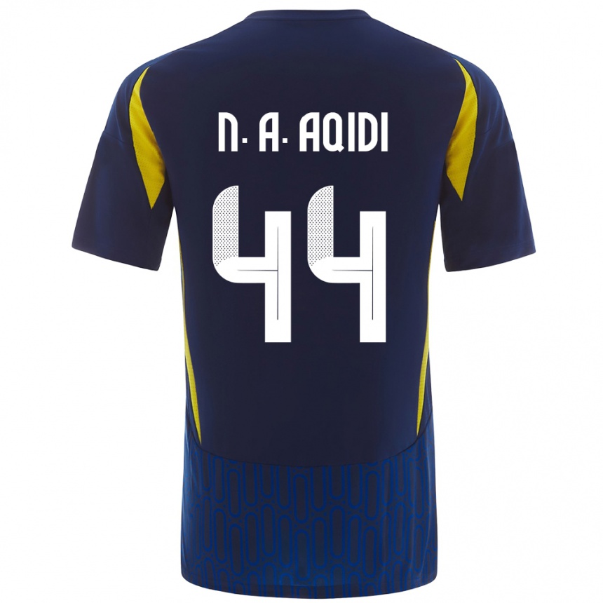 Férfi Labdarúgás Nawaf Al-Aqidi #44 Kék Sárga Idegenbeli Jersey 2024/25 Mez Póló Ing