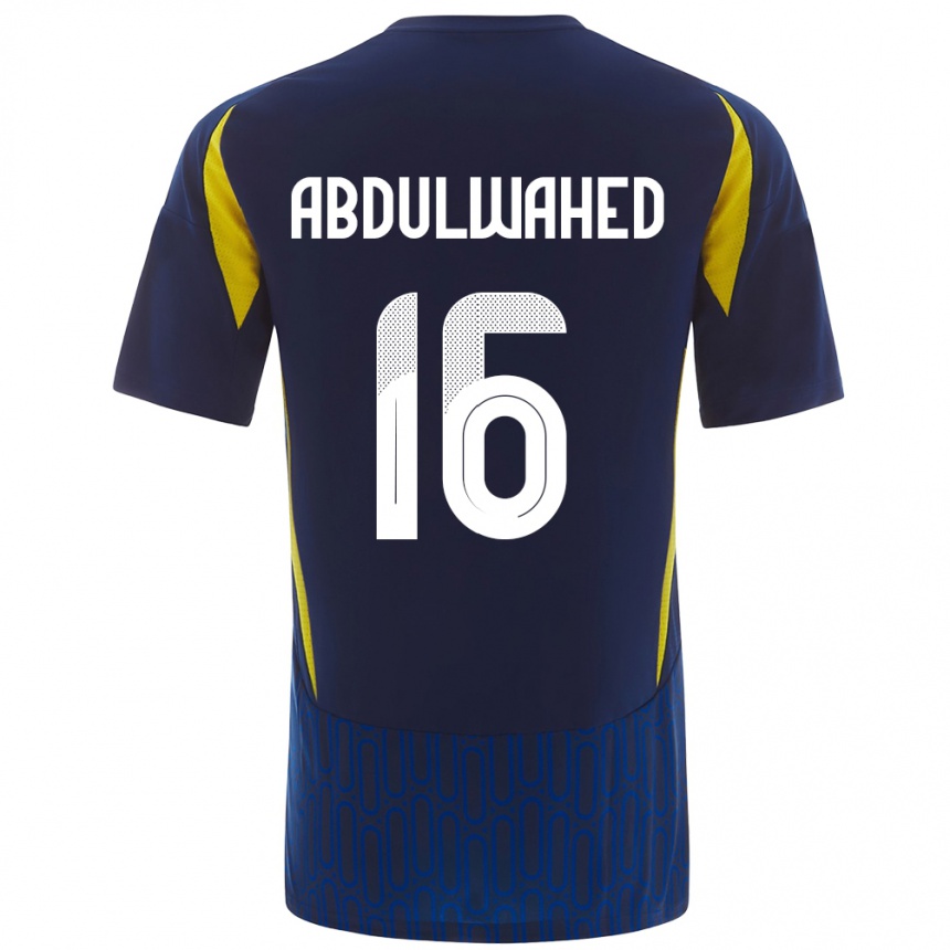 Férfi Labdarúgás Ghader Abdulwahed #16 Kék Sárga Idegenbeli Jersey 2024/25 Mez Póló Ing