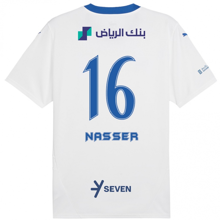 Férfi Labdarúgás Nasser Al-Dawsari #16 Fehér Kék Idegenbeli Jersey 2024/25 Mez Póló Ing