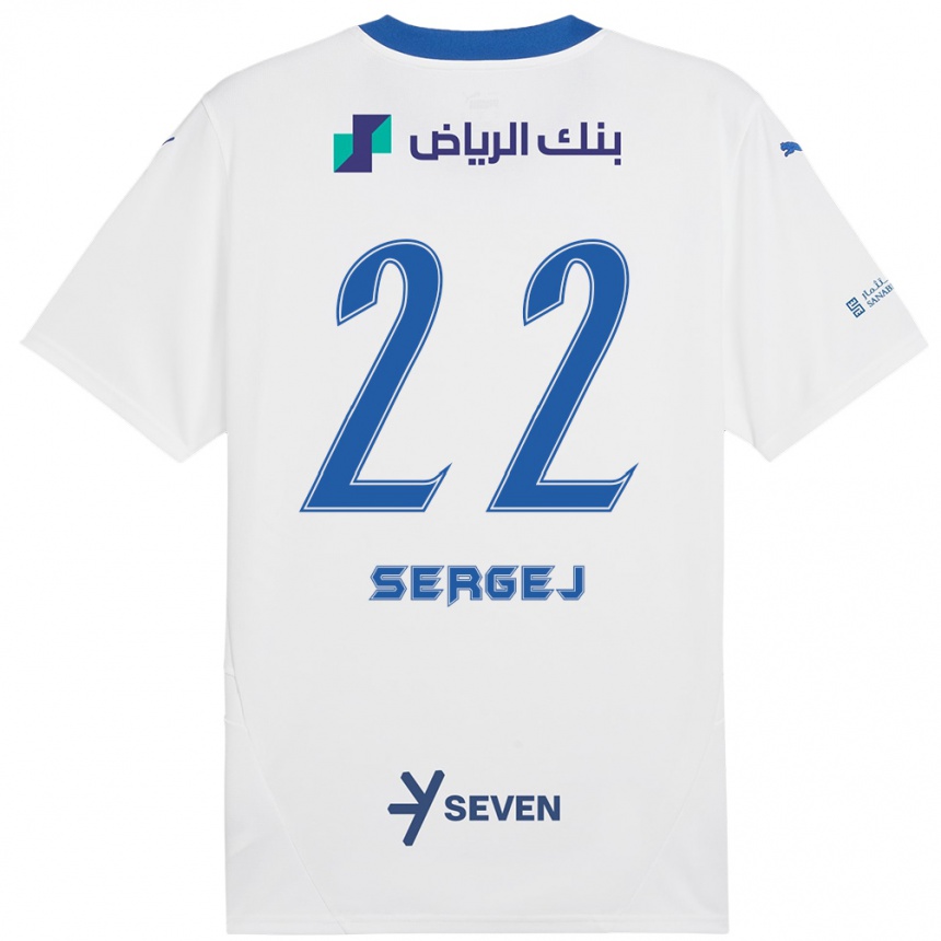 Férfi Labdarúgás Sergej Milinkovic-Savic #22 Fehér Kék Idegenbeli Jersey 2024/25 Mez Póló Ing