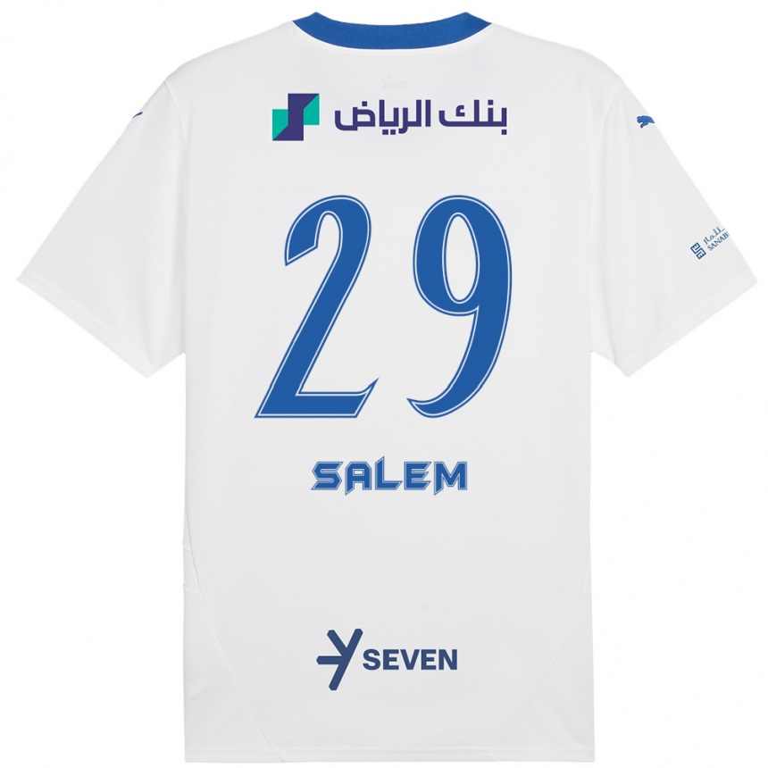 Férfi Labdarúgás Salem Al-Dawsari #29 Fehér Kék Idegenbeli Jersey 2024/25 Mez Póló Ing