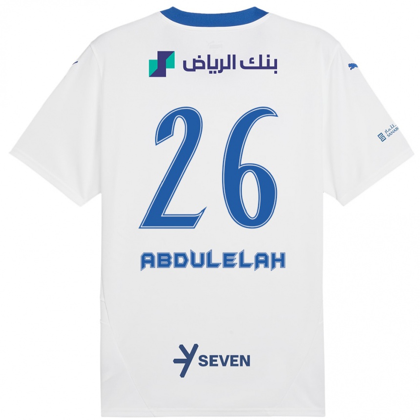 Férfi Labdarúgás Abdulelah Al-Malki #26 Fehér Kék Idegenbeli Jersey 2024/25 Mez Póló Ing