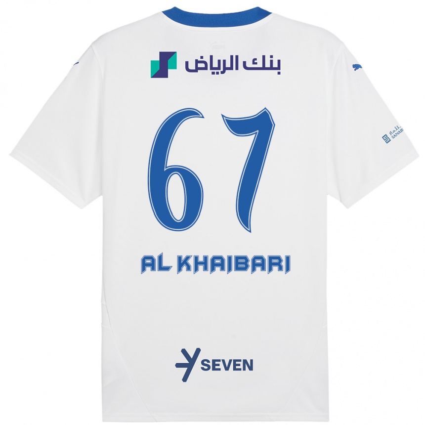 Férfi Labdarúgás Mohammed Al-Khaibari #67 Fehér Kék Idegenbeli Jersey 2024/25 Mez Póló Ing