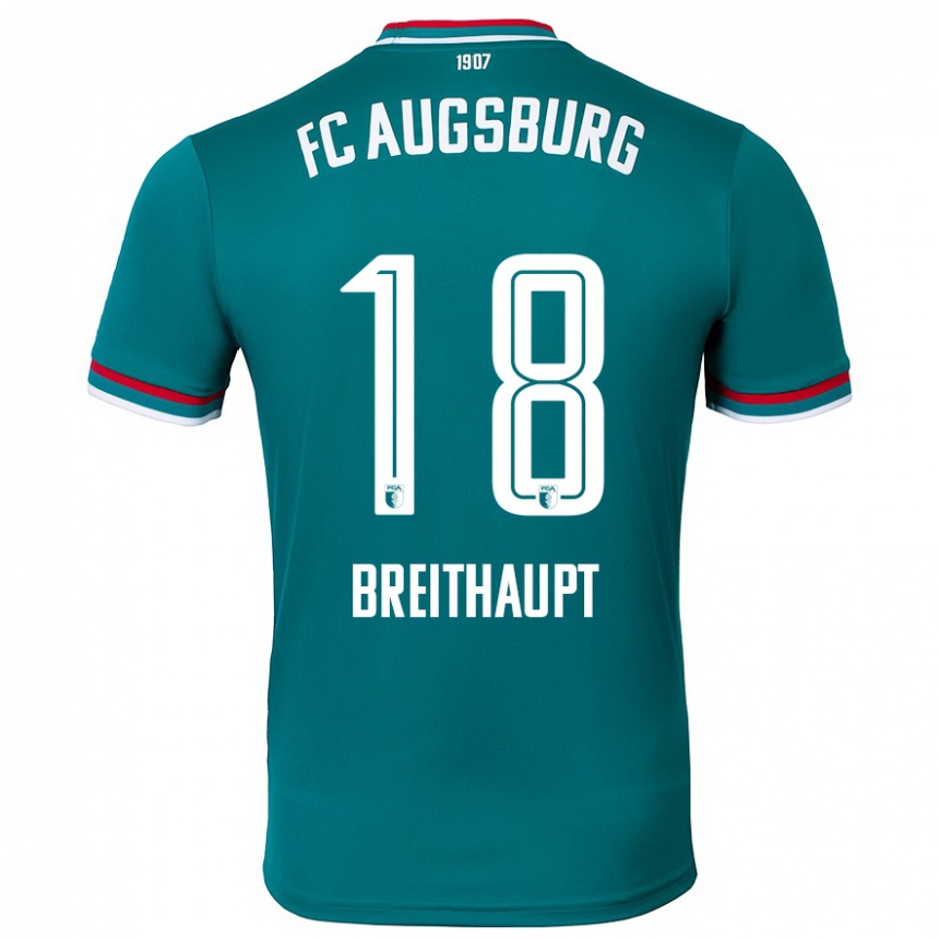 Férfi Labdarúgás Tim Breithaupt #18 Sötétzöld Idegenbeli Jersey 2024/25 Mez Póló Ing