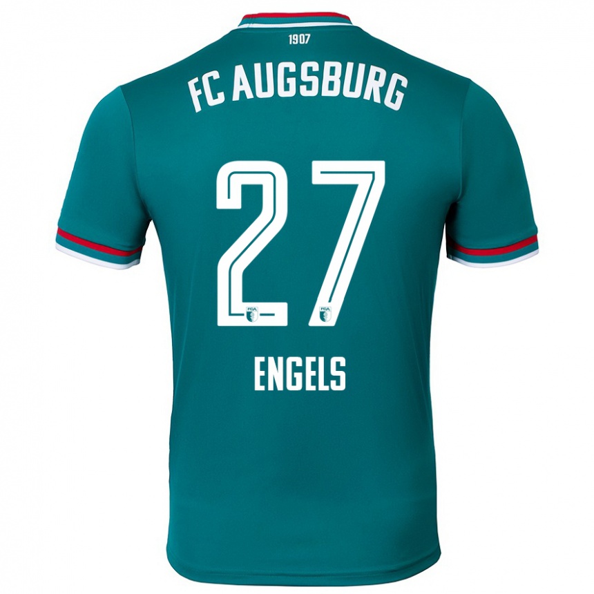 Férfi Labdarúgás Arne Engels #27 Sötétzöld Idegenbeli Jersey 2024/25 Mez Póló Ing