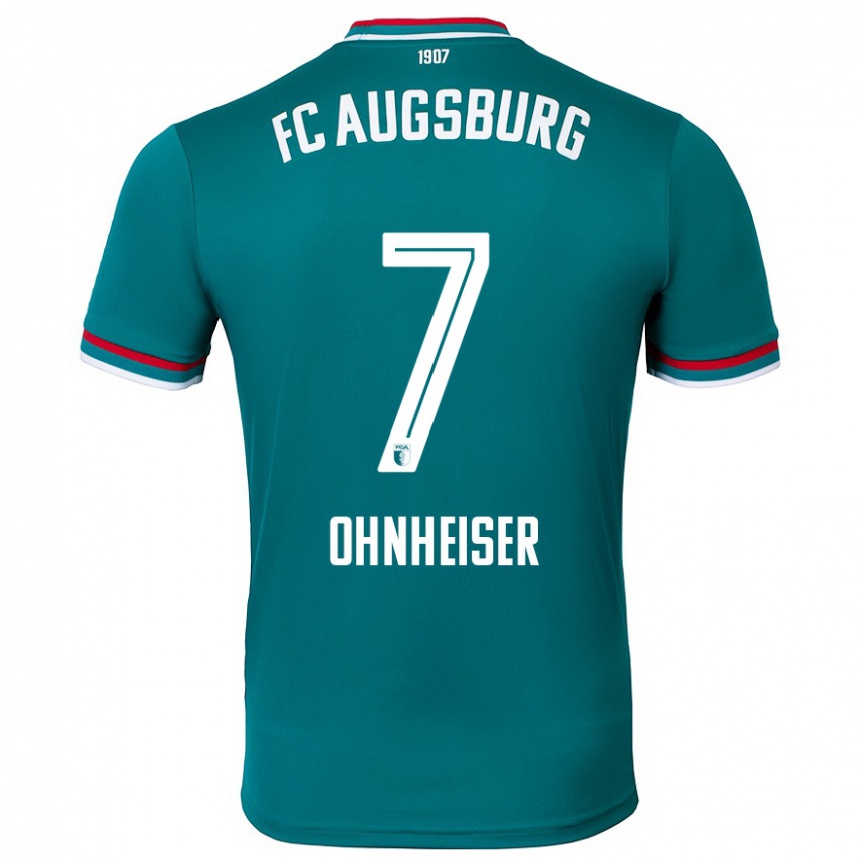 Férfi Labdarúgás Nico Ohnheiser #7 Sötétzöld Idegenbeli Jersey 2024/25 Mez Póló Ing