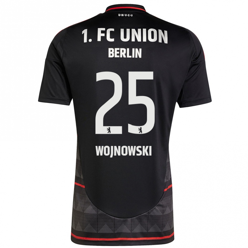 Férfi Labdarúgás Wiktorian Wojnowski #25 Fekete Idegenbeli Jersey 2024/25 Mez Póló Ing