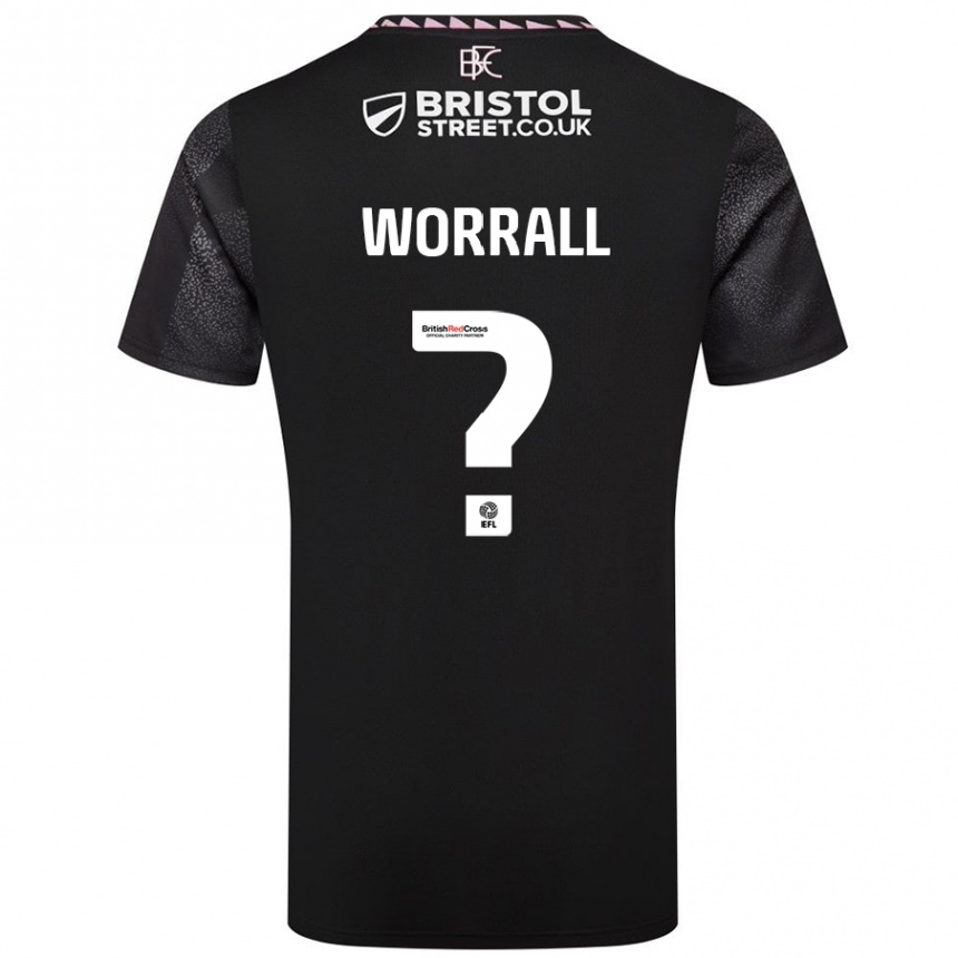 Férfi Labdarúgás Joe Worrall #0 Fekete Idegenbeli Jersey 2024/25 Mez Póló Ing