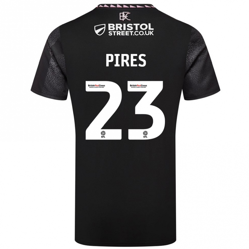 Férfi Labdarúgás Lucas Pires #23 Fekete Idegenbeli Jersey 2024/25 Mez Póló Ing