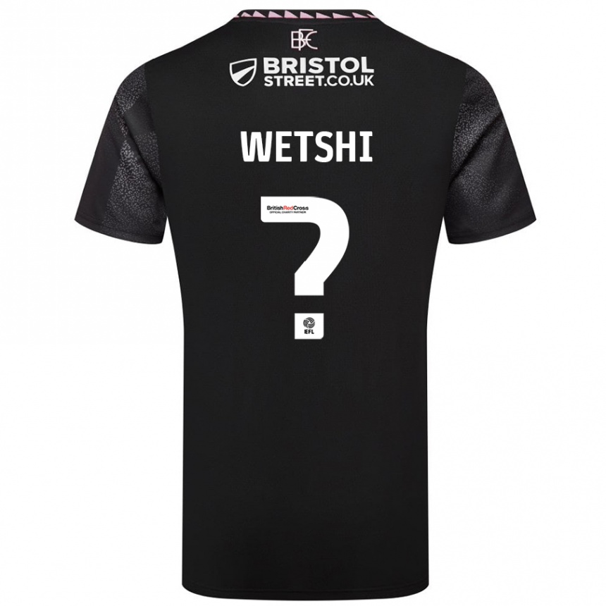 Férfi Labdarúgás Benji Wetshi #0 Fekete Idegenbeli Jersey 2024/25 Mez Póló Ing