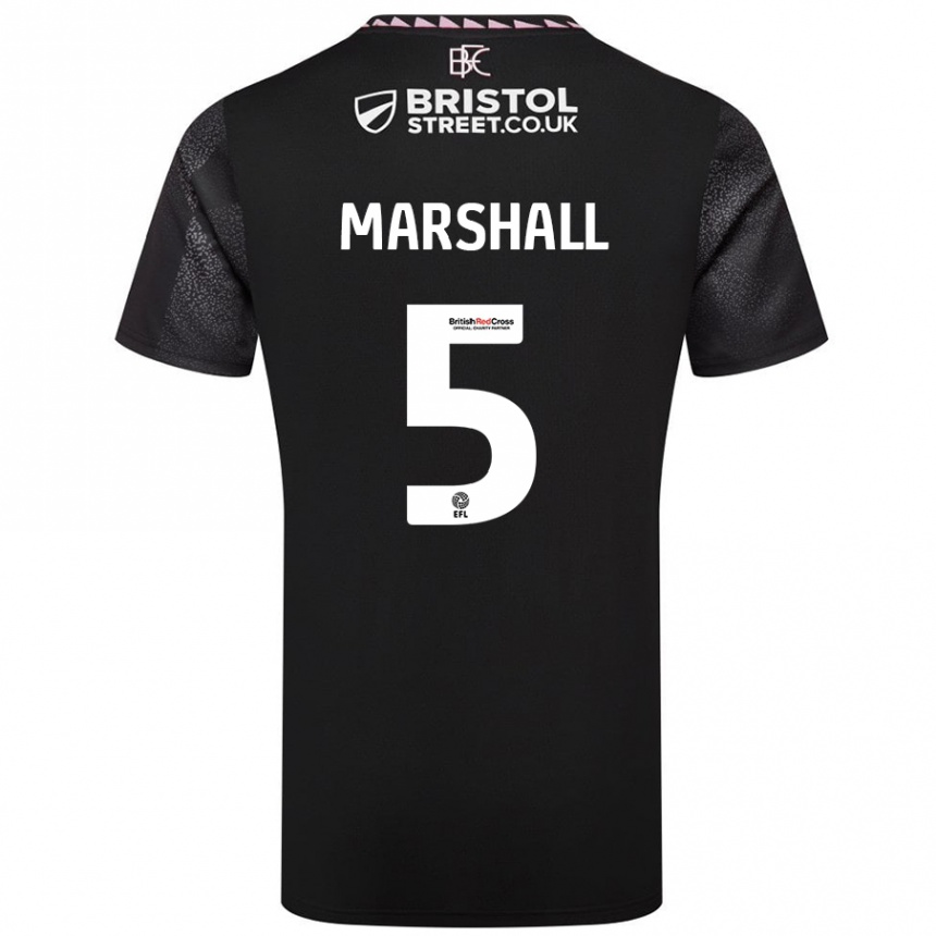 Férfi Labdarúgás Georgia Marshall #5 Fekete Idegenbeli Jersey 2024/25 Mez Póló Ing