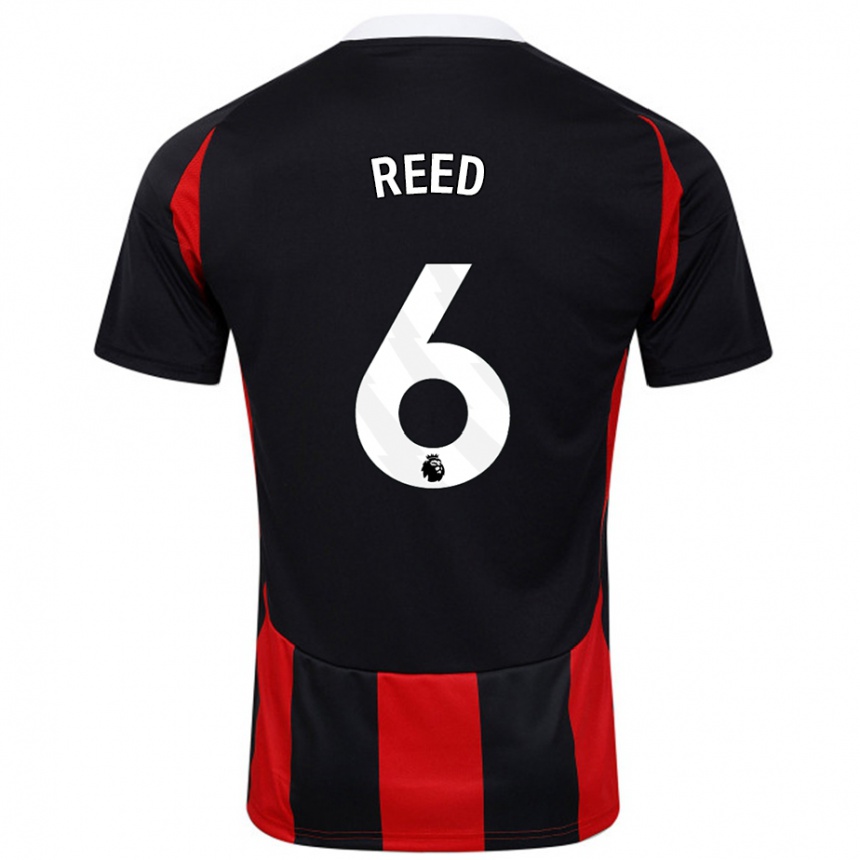 Férfi Labdarúgás Harrison Reed #6 Fekete Piros Idegenbeli Jersey 2024/25 Mez Póló Ing