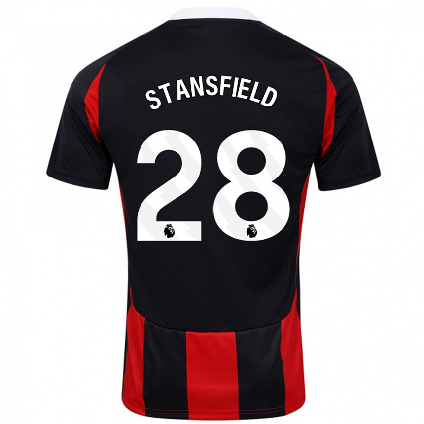 Férfi Labdarúgás Jay Stansfield #28 Fekete Piros Idegenbeli Jersey 2024/25 Mez Póló Ing