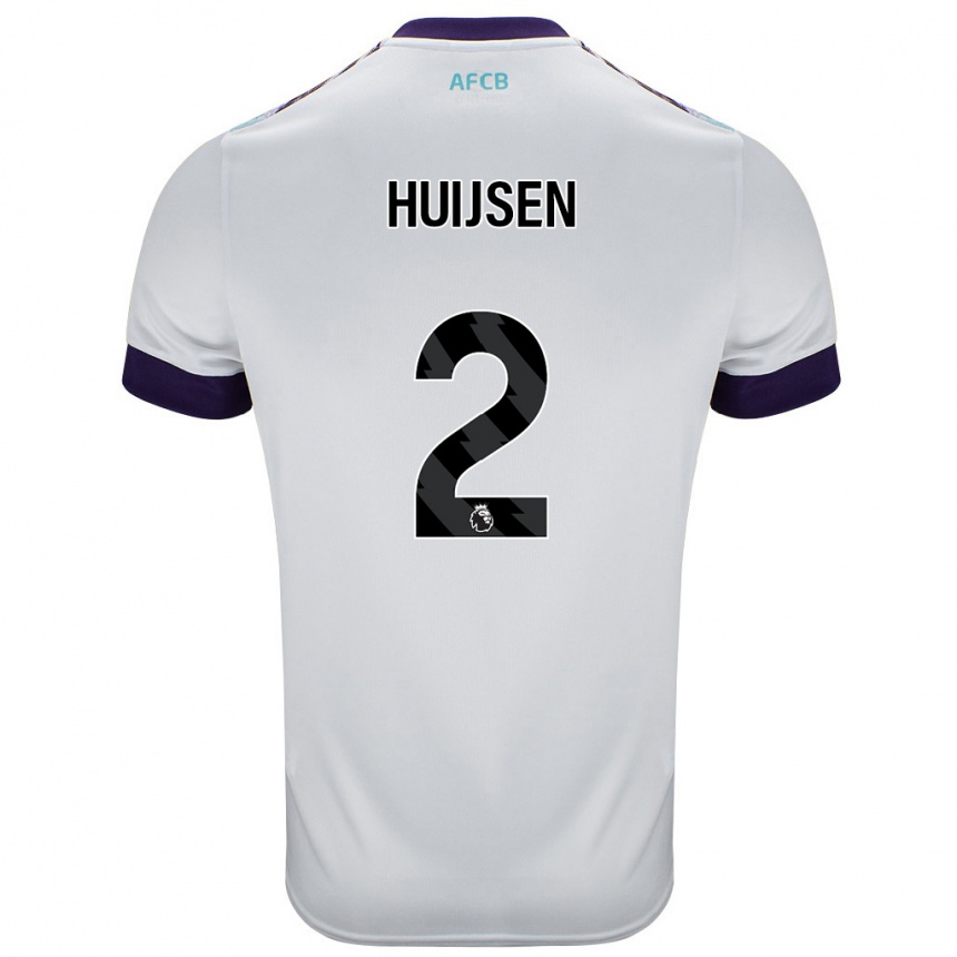 Férfi Labdarúgás Dean Huijsen #2 Fehér Zöld Lila Idegenbeli Jersey 2024/25 Mez Póló Ing