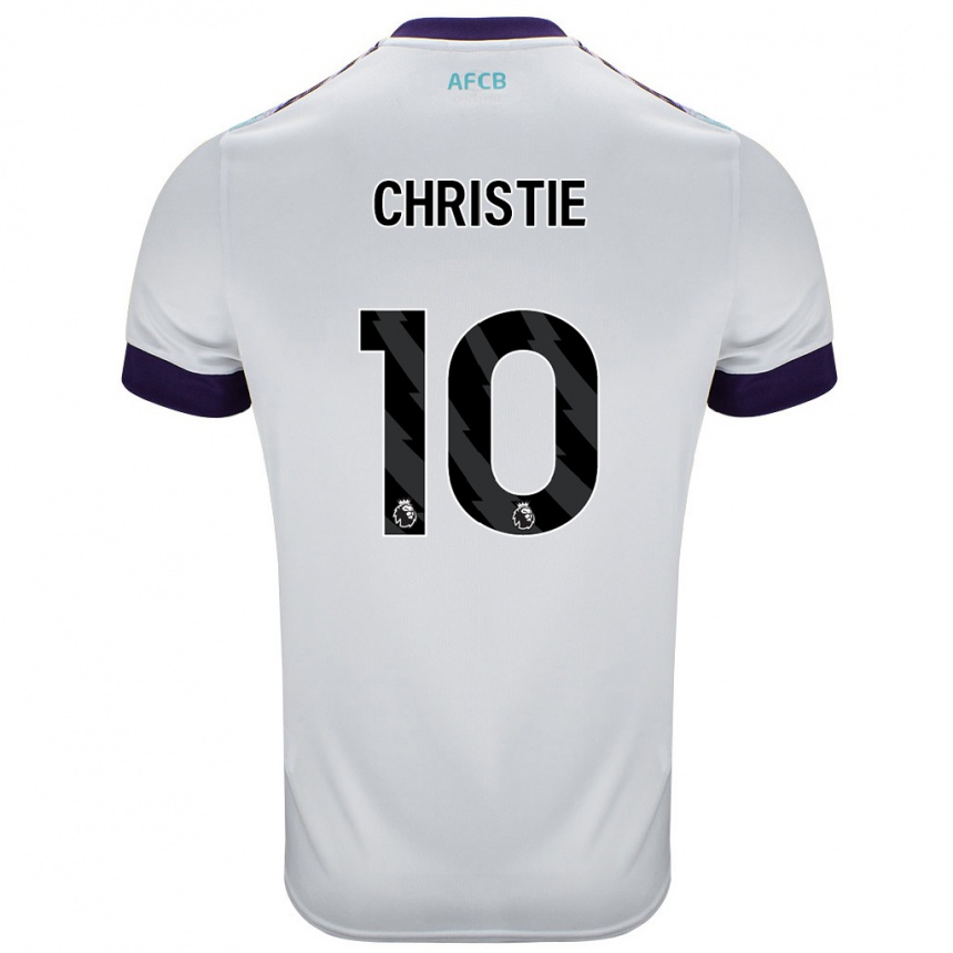 Férfi Labdarúgás Ryan Christie #10 Fehér Zöld Lila Idegenbeli Jersey 2024/25 Mez Póló Ing