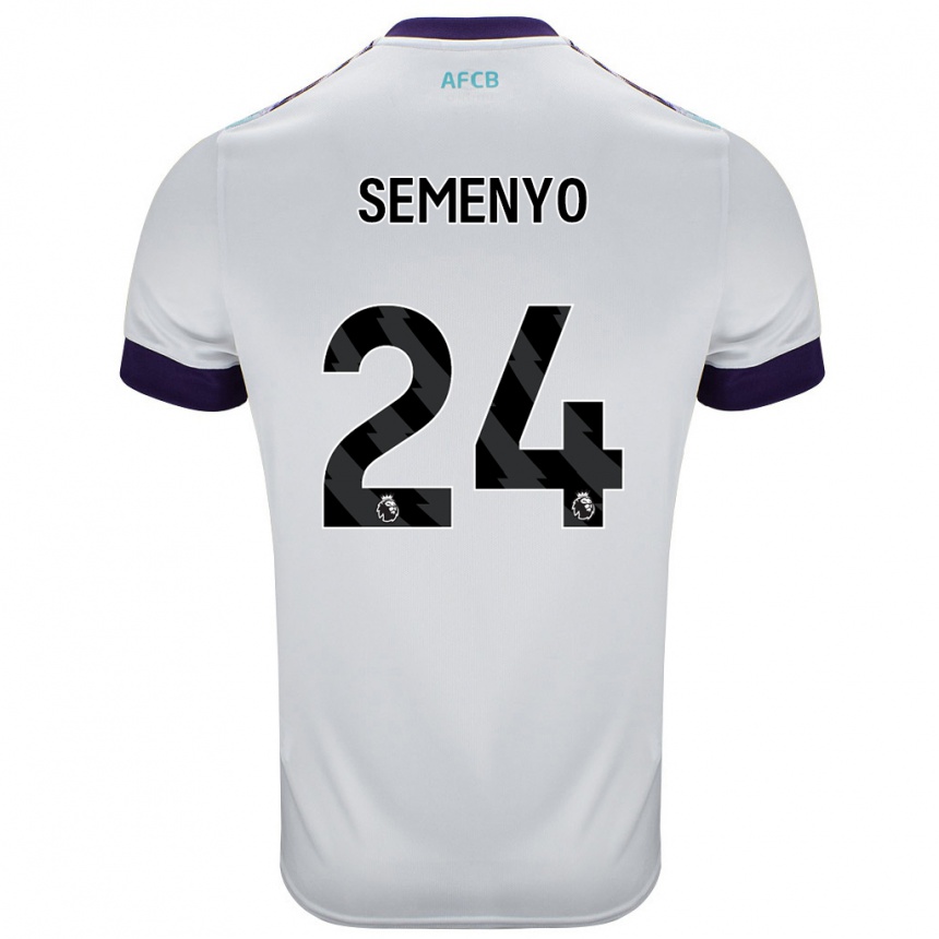 Férfi Labdarúgás Antoine Semenyo #24 Fehér Zöld Lila Idegenbeli Jersey 2024/25 Mez Póló Ing