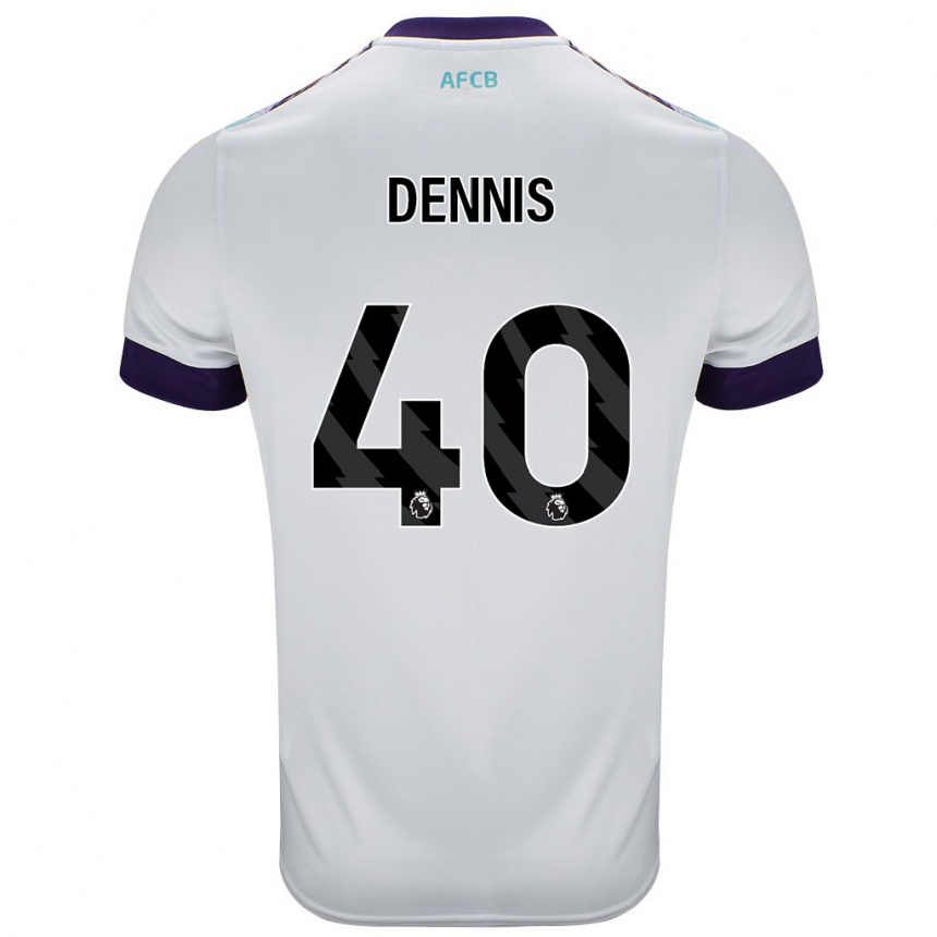 Férfi Labdarúgás Will Dennis #40 Fehér Zöld Lila Idegenbeli Jersey 2024/25 Mez Póló Ing