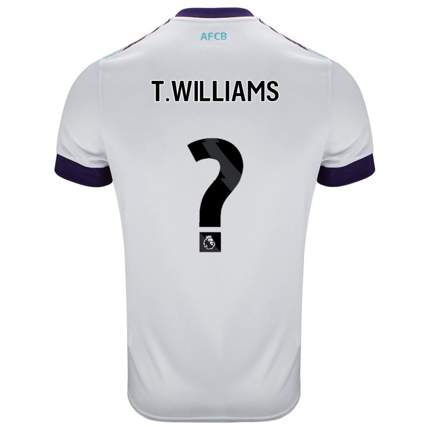 Férfi Labdarúgás Toure Williams #0 Fehér Zöld Lila Idegenbeli Jersey 2024/25 Mez Póló Ing