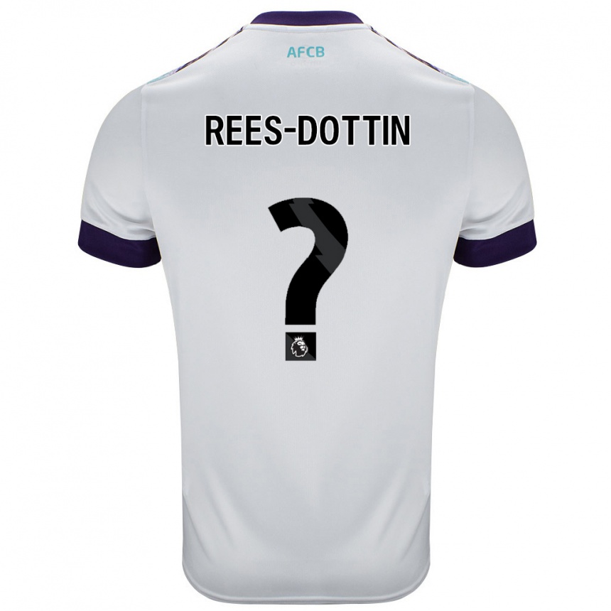 Férfi Labdarúgás Remy Rees-Dottin #0 Fehér Zöld Lila Idegenbeli Jersey 2024/25 Mez Póló Ing