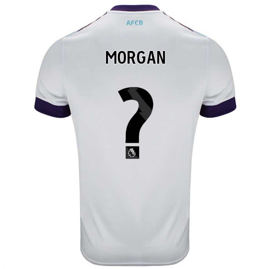 Férfi Labdarúgás Ollie Morgan #0 Fehér Zöld Lila Idegenbeli Jersey 2024/25 Mez Póló Ing