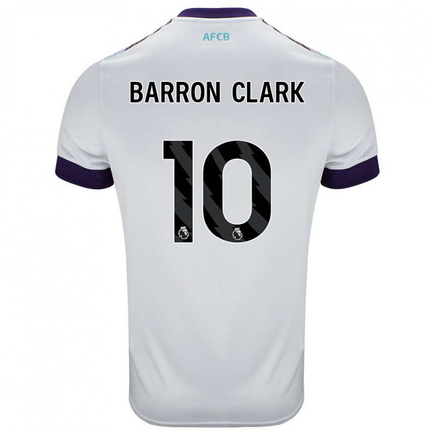 Férfi Labdarúgás Molly Barron-Clark #10 Fehér Zöld Lila Idegenbeli Jersey 2024/25 Mez Póló Ing