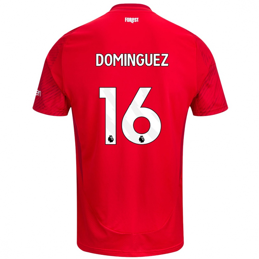 Női Labdarúgás Nicolás Domínguez #16 Piros Fehér Hazai Jersey 2024/25 Mez Póló Ing