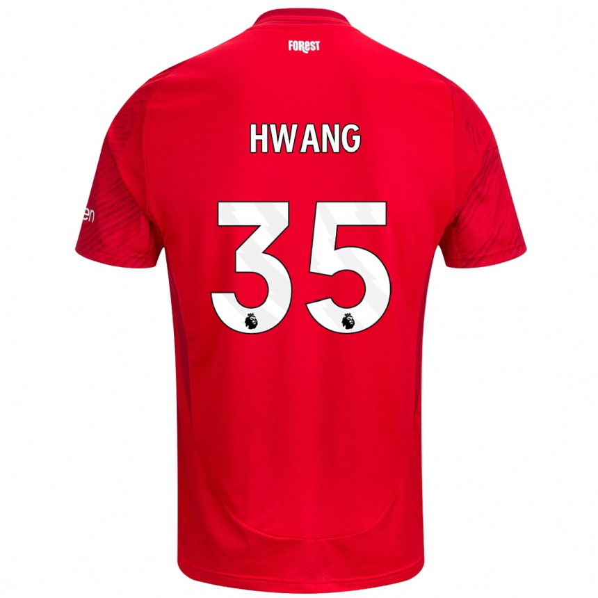 Női Labdarúgás Ui-Jo Hwang #35 Piros Fehér Hazai Jersey 2024/25 Mez Póló Ing